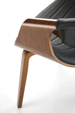 Трапезен стол с овална облегалка и еко кожа-черен, детайли-основа