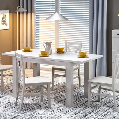 Трапезна маса с опция за разтягане M109 - цвят кашмир - разтегната