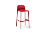 Стифиращ се външен бар стол Faro - червен цвят