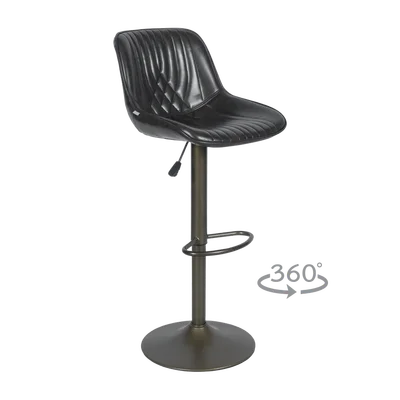 Бар стол с функция въртене на 360° Porus черен