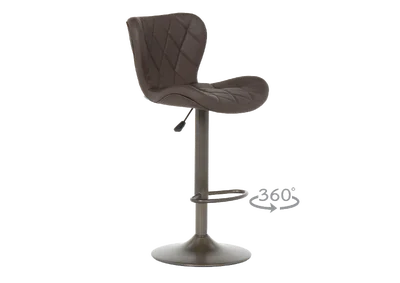 Бар стол с функция въртене на 360° Dalvey - тъмнокафяв цвят