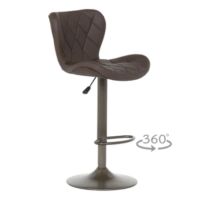 Бар стол с функция въртене на 360° Dalvey - тъмнокафяв цвят