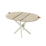 Кръгла маса с метални крака Ruta травертин - допълнителен плот