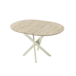 Кръгла маса с метални крака Ruta травертин - разтегната