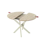 Кръгла маса с метални крака Ruta травертин - разтягане