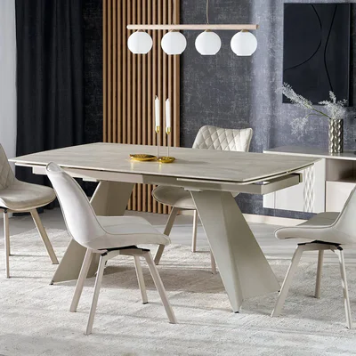 Правоъгълна трапезна маса Armani травертин