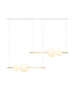 LED пендел с 4 стъклени овални тела-златист