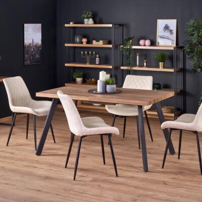 Разтегателна трапезна маса в орех и черно   вариант 2